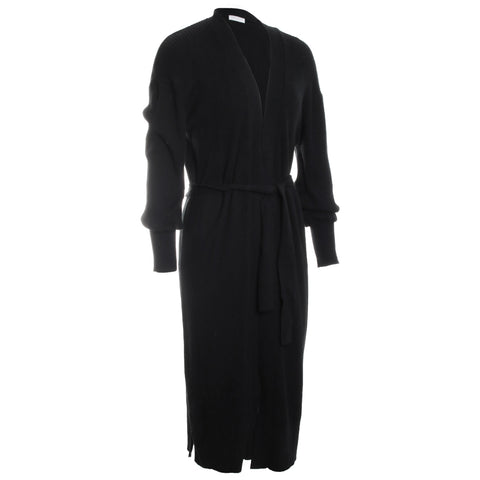 Organic Cotton Rib Knit 3/4 Cardigan w/ Belt