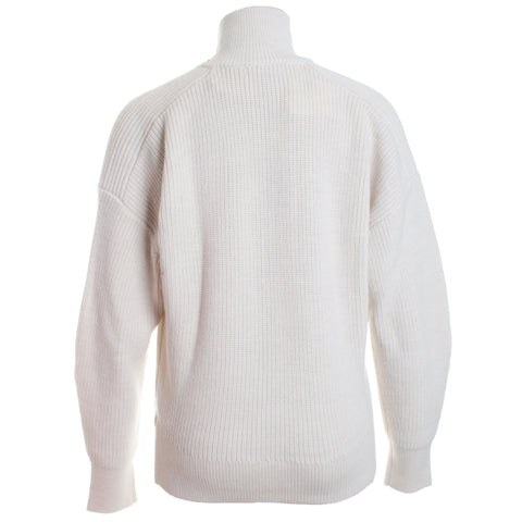 Merino Rib Long Sleeve Zip Front Cardigan