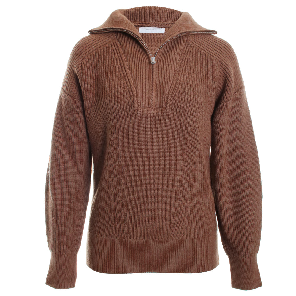 Merino Rib Long Sleeve Half Zip