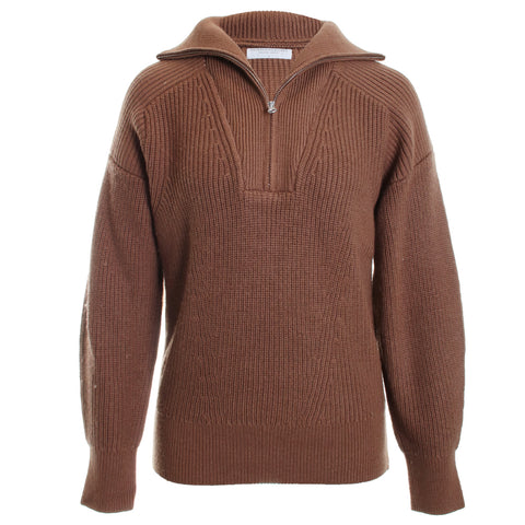 Merino Rib Long Sleeve Half Zip