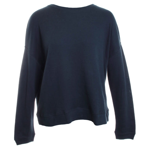Organic Cotton Cashmere Double Face Long Sleeve Semi Relaxed Crewneck