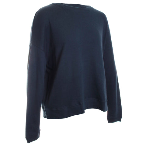 Organic Cotton Cashmere Double Face Long Sleeve Semi Relaxed Crewneck