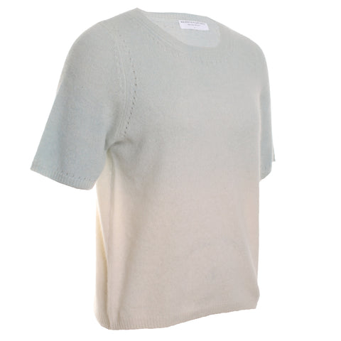 Ultra Soft Novelty Ombre Pointelle Detail S/S Crew Neck Top