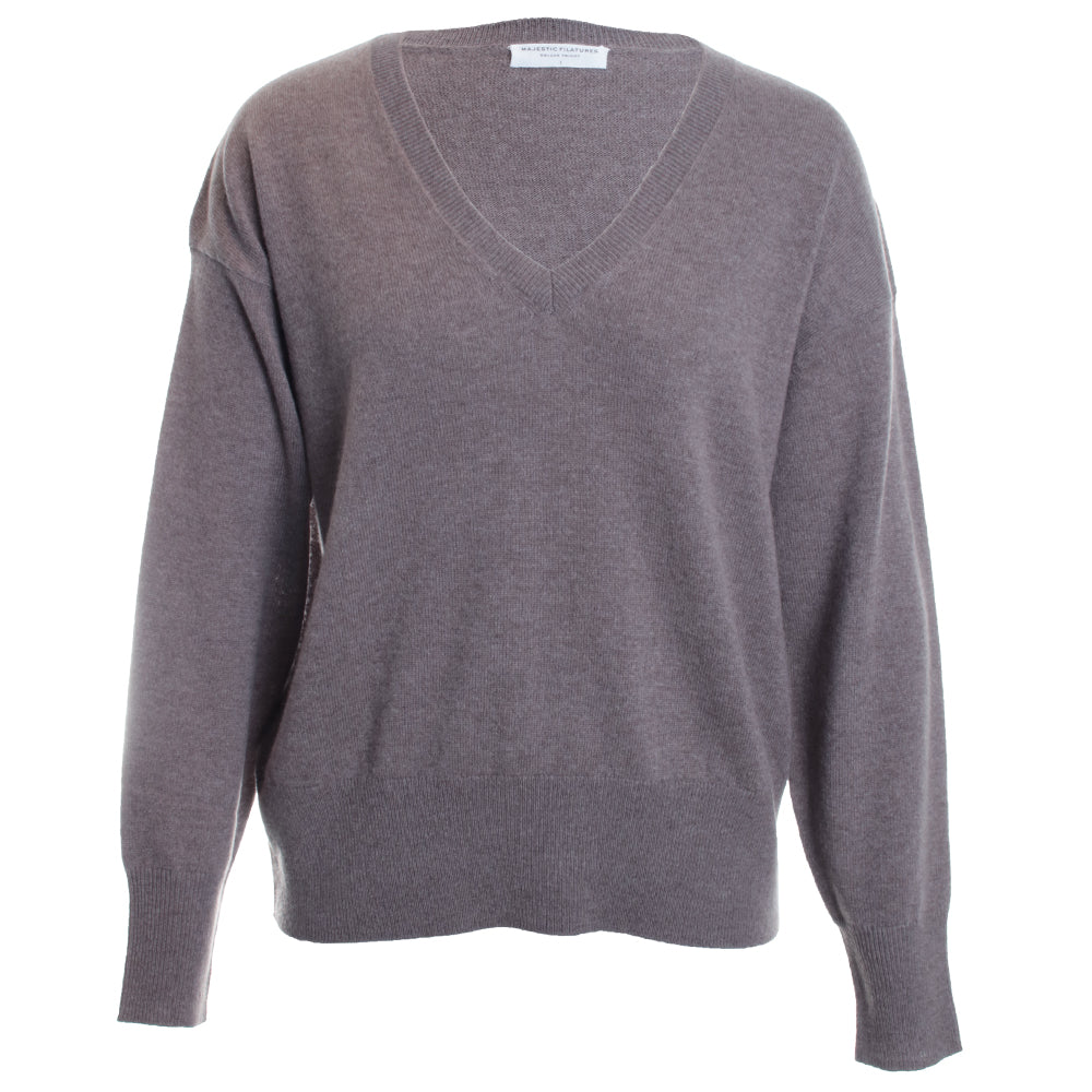 Cashmere Seamless Long Sleeve V-Neck