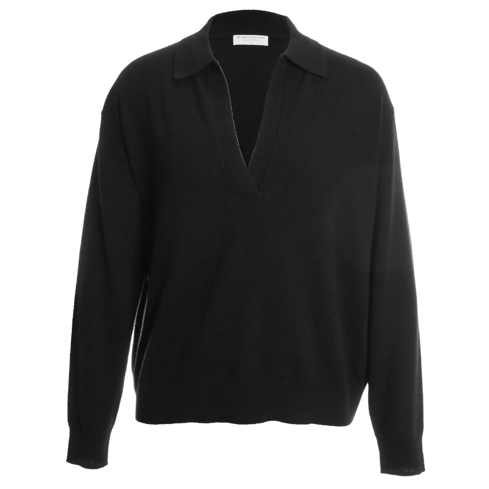 Cashmere Seamless Long Sleeve Polo