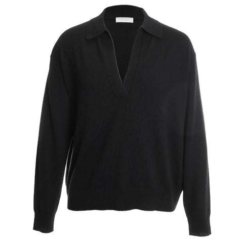 Cashmere Seamless Long Sleeve Polo