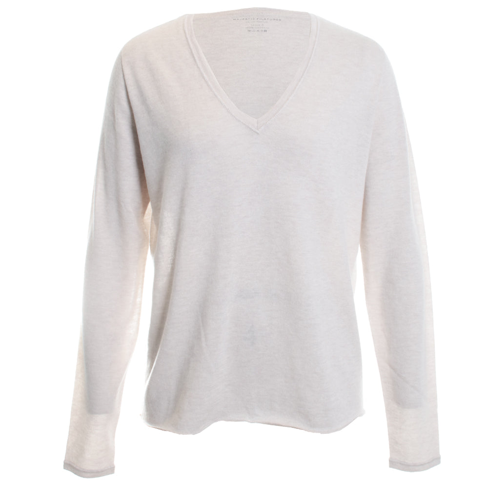 100% Machine Washable Cashmere Long Sleeve V-Neck