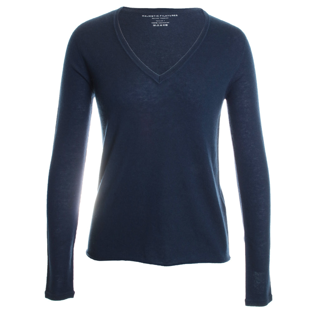 100% Machine Washable Cashmere Long Sleeve V-Neck