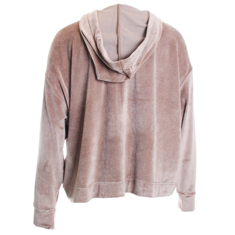 Velour Zip Front Hoodie