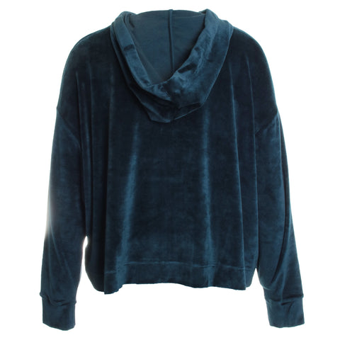 Velour Zip Front Hoodie