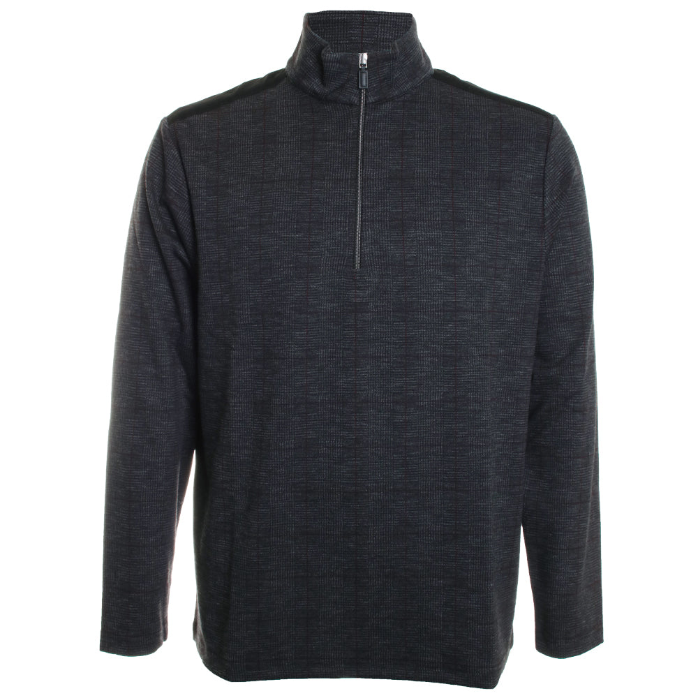 Charcoal Plaid Zip Mock