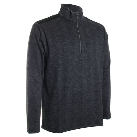 Charcoal Plaid Zip Mock