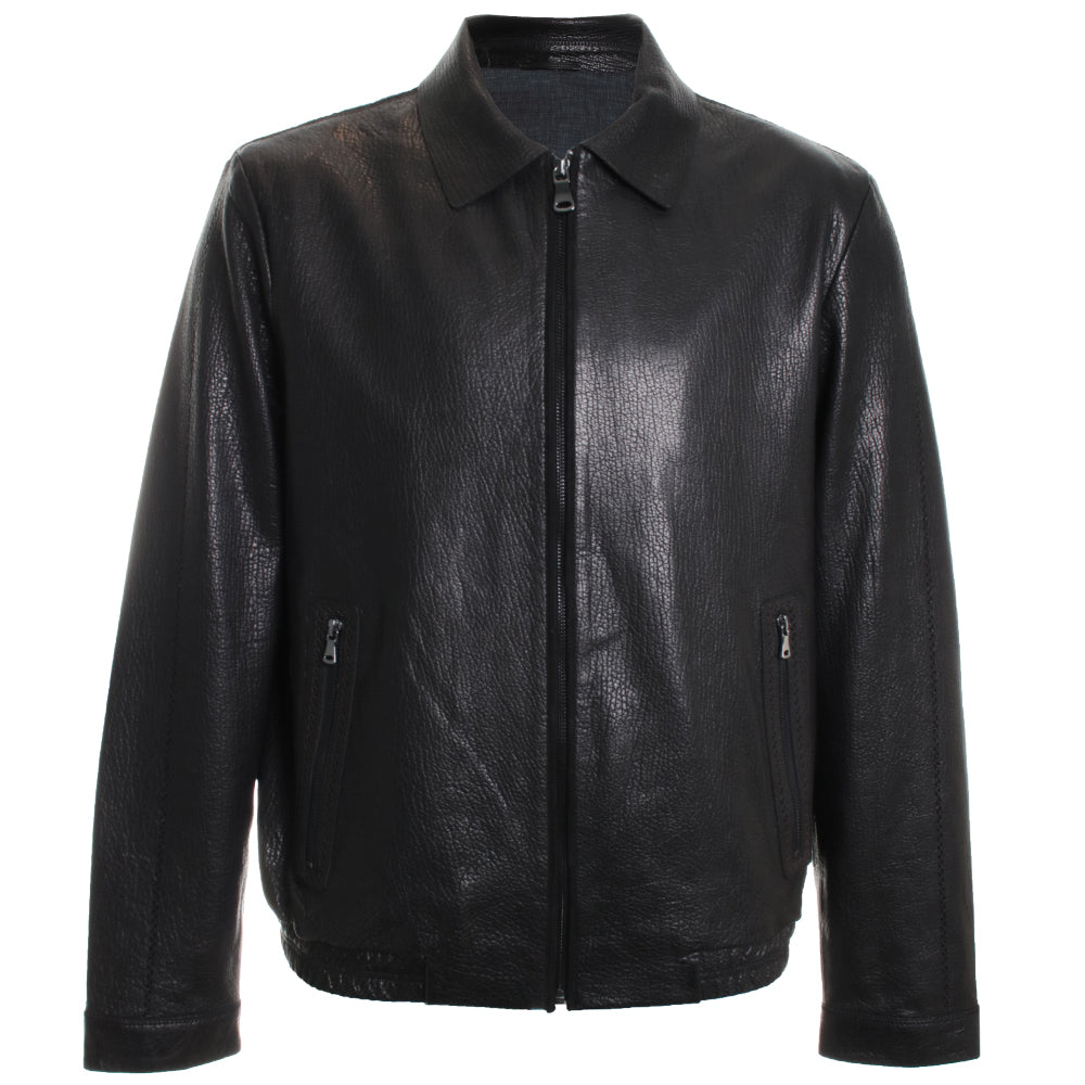 Redondo Black Leather Coat