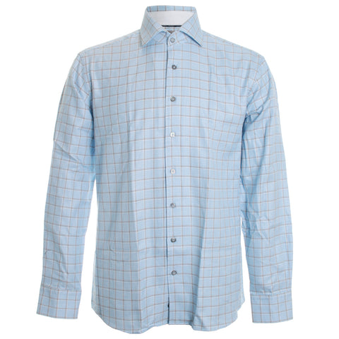Marcello Sky Windowpane Shirt