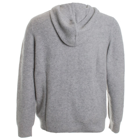 Cashmere Waffle Button Henley Hoodie