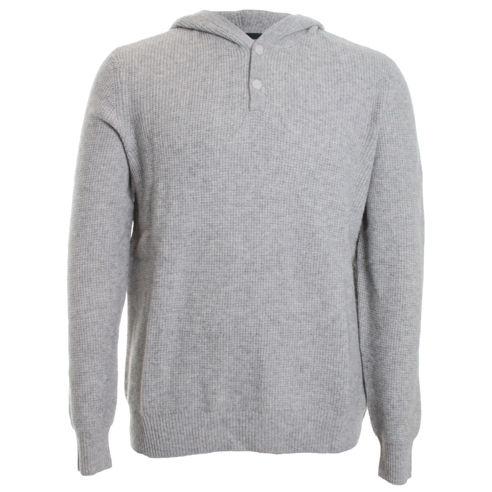 Cashmere Waffle Button Henley Hoodie