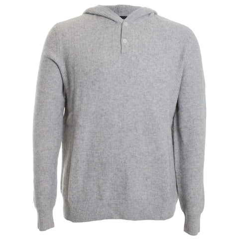 Cashmere Waffle Button Henley Hoodie