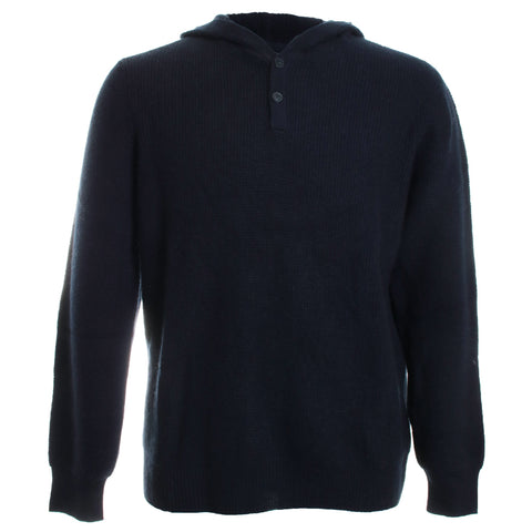 Cashmere Waffle Button Henley Hoodie
