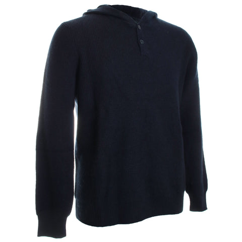 Cashmere Waffle Button Henley Hoodie