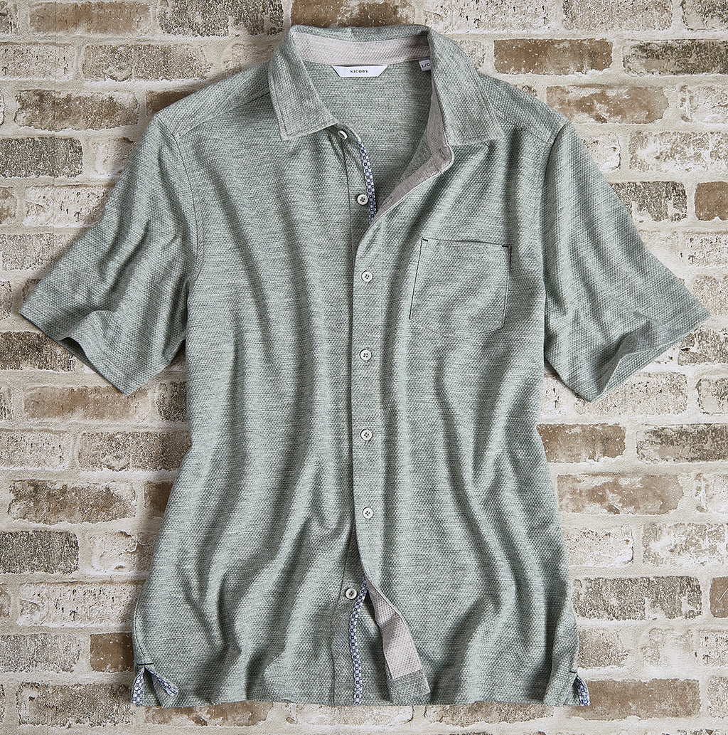 Heather Honeycomb Knit Shirt