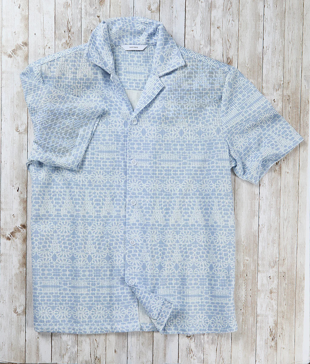 Texture Big Print Camp Shirt