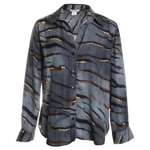 Gray Tiger Stripe Blouse