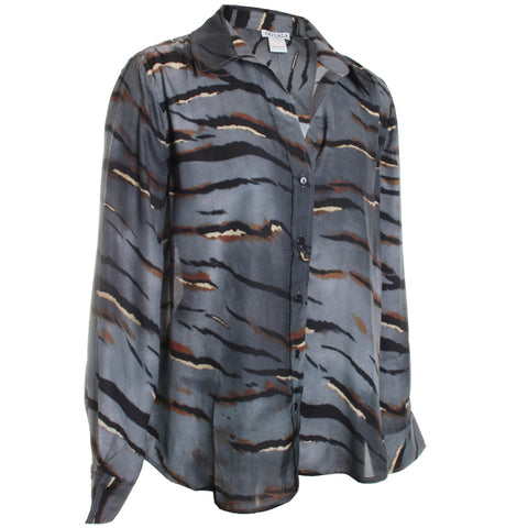 Gray Tiger Stripe Blouse