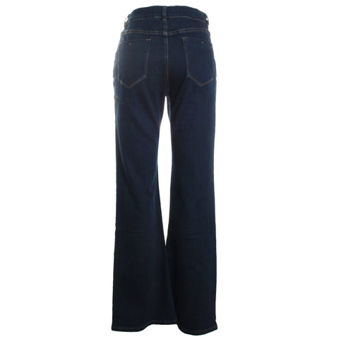 Diagonal Button Trim Denim Jean
