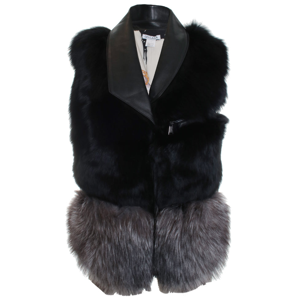 Silver Fox Leather Fur Vest