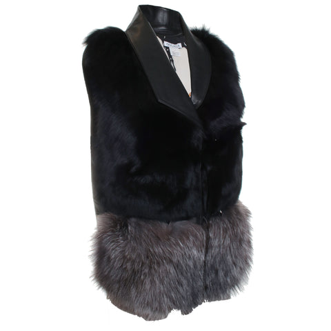 Silver Fox Leather Fur Vest