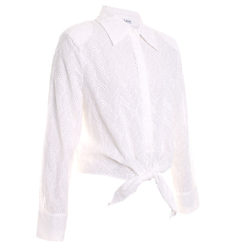 Long Sleeve Tie Front Shirt