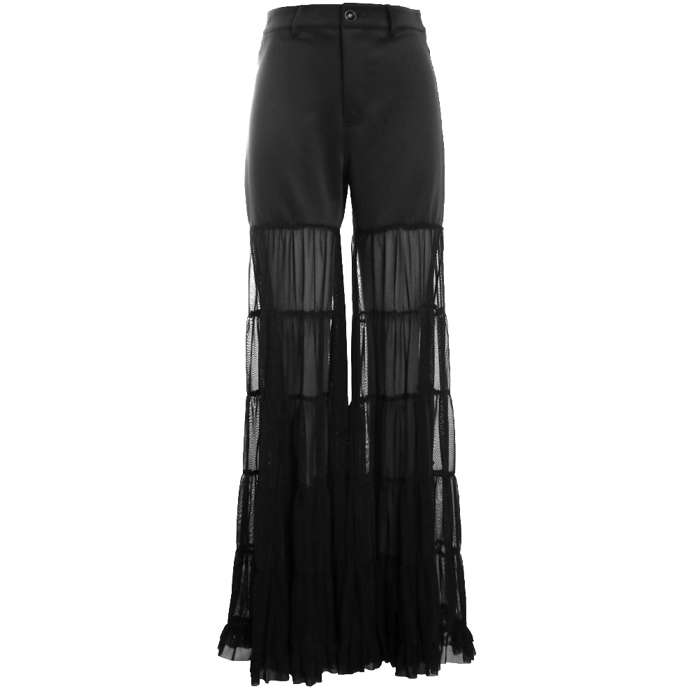 Scuba Tiered Black Mesh Pant