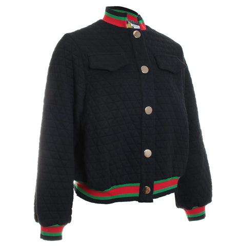 Diamond Quilt Snap Bomber