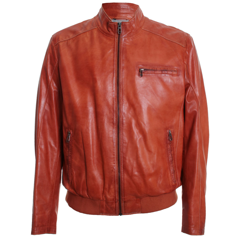 Tim Orange Leather Jacket