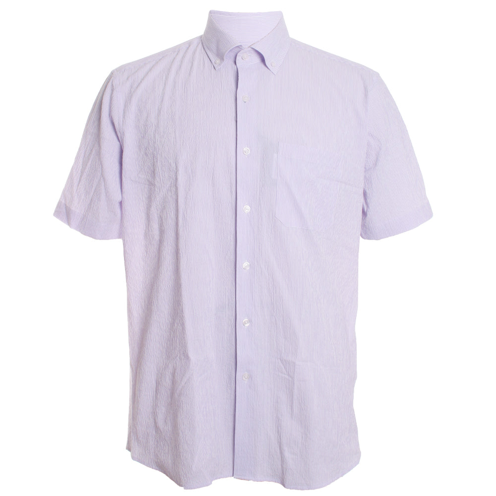 Grape Seersucker Mini Stripe Short Sleeve Shirt