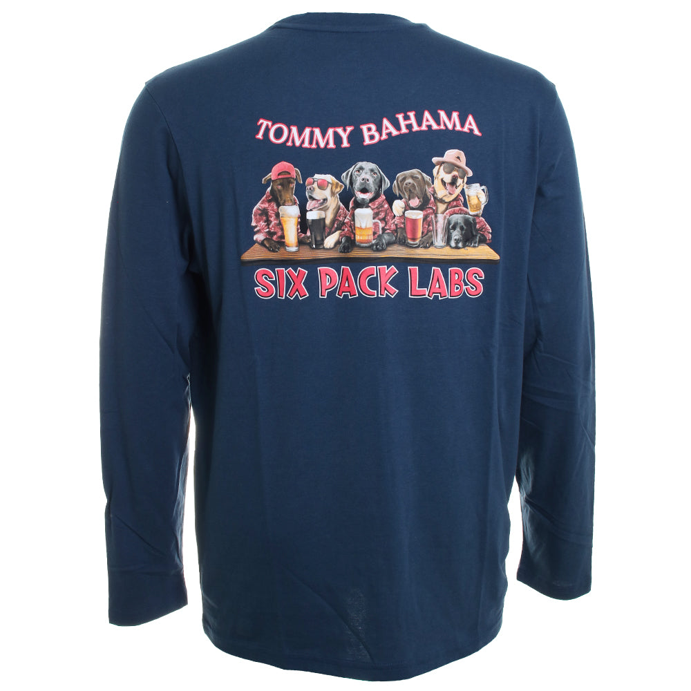 Tommy Bahama Six Pack Labs Long Sleeve Graphic T-Shirt, Mens, 2XL, Navy, image size:1000x1000