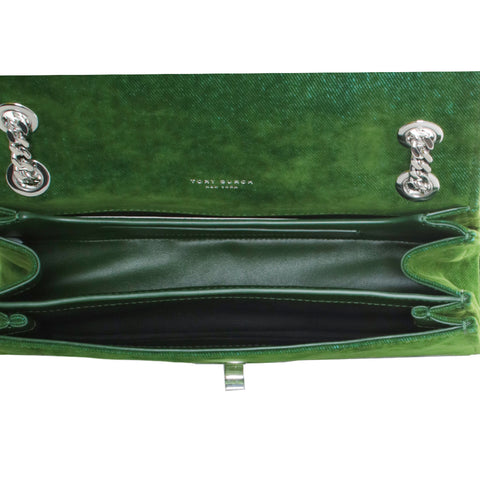 Kira Turnlock Flocked Shoulder Bag