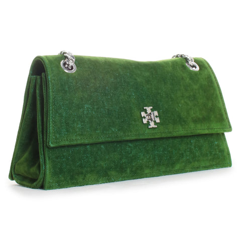 Kira Turnlock Flocked Shoulder Bag