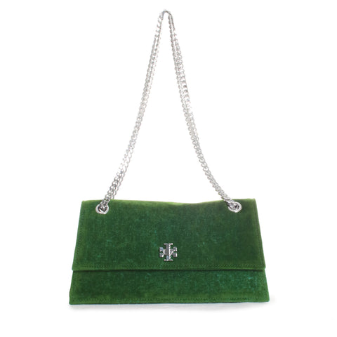 Kira Turnlock Flocked Shoulder Bag