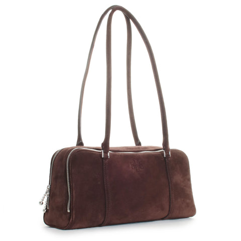 Marshmallow Suede Small Satchel