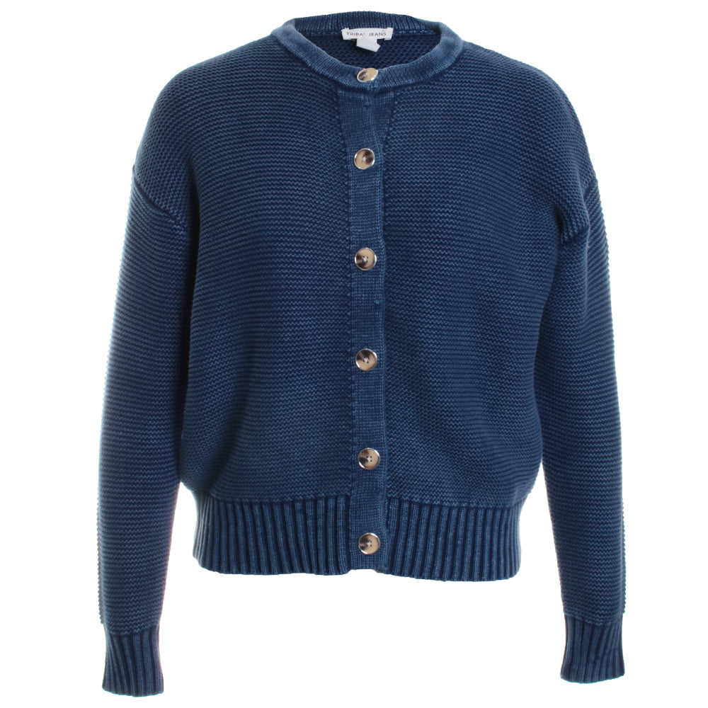 Button-Front Sweater Cardigan