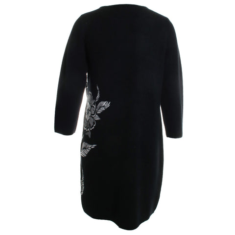 Elbow Sleeve Boat Neck Sweater Dress