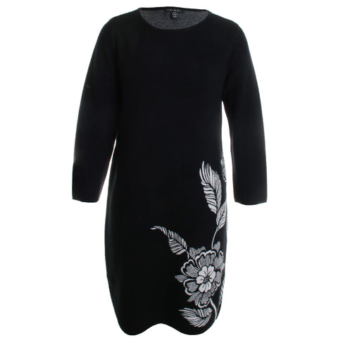 Elbow Sleeve Boat Neck Sweater Dress