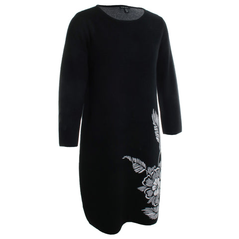 Elbow Sleeve Boat Neck Sweater Dress