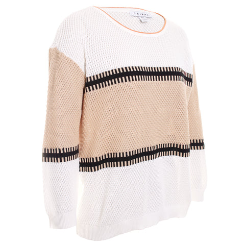 3/4 Sleeve Linen Sweater