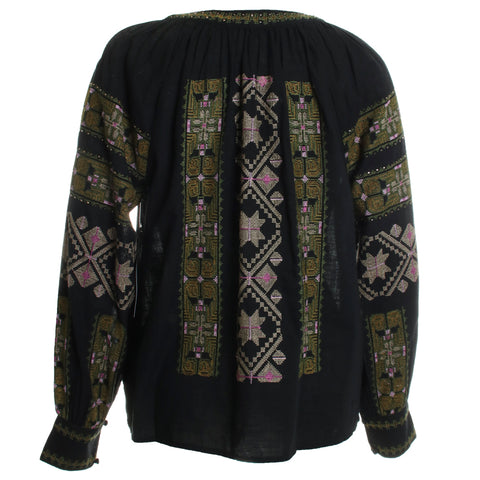 Long Sleeve Blouse with Embroidery