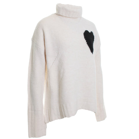 Turtle Neck Drop Shoulder Intarsia Sweater