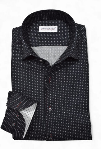 Black White Fine Dot Shirt