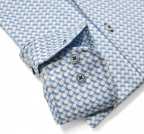 Indy Honeycomb Sky Collar Shirt