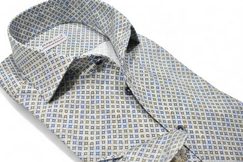 Tan Shaded Diamonds Collar Shirt